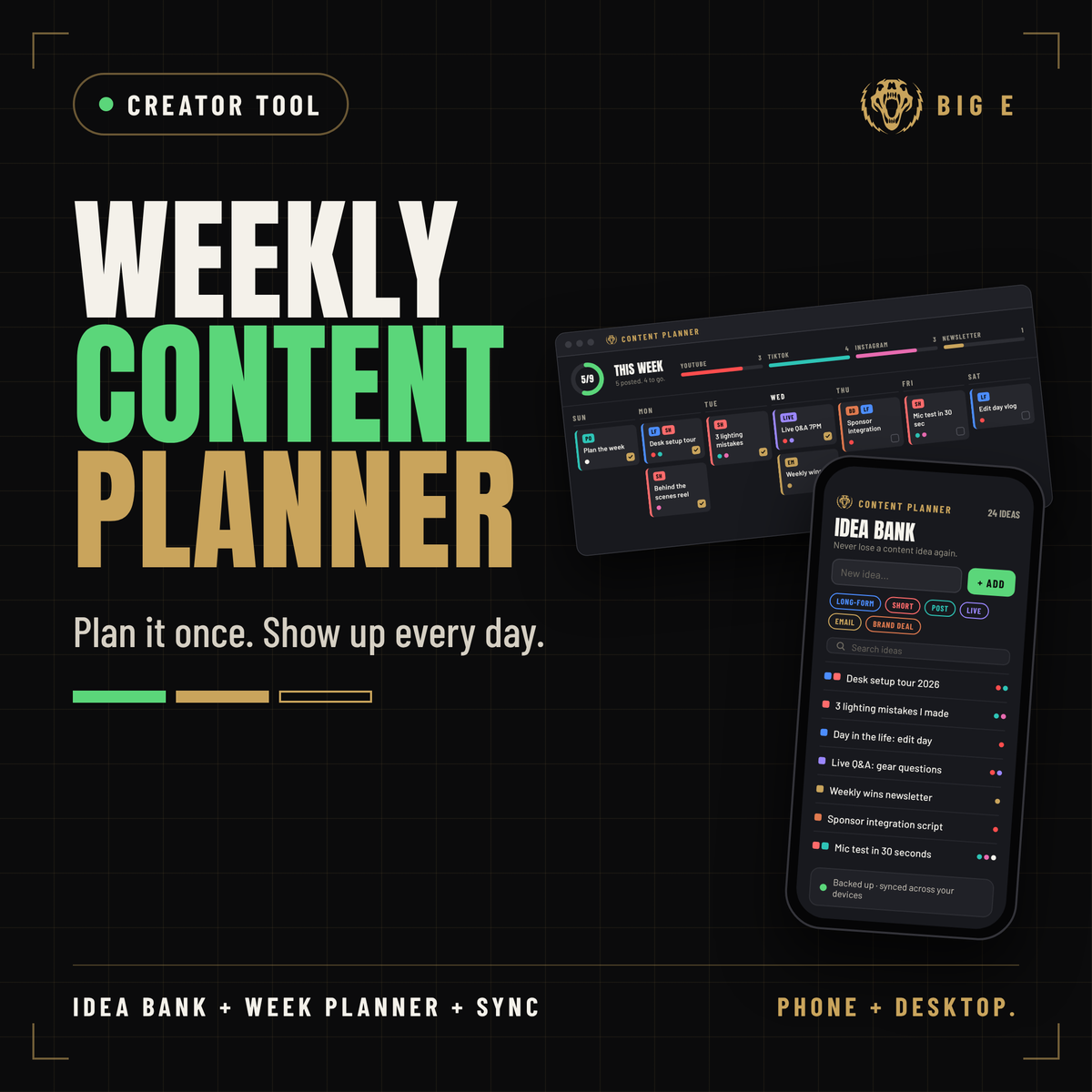 Big E Content Planner